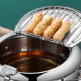 thumbnail image 2 of Olla para Freír Tempura Japonesa de Acero Inoxidable con Termómetro y Escurridor plateada, pequeña 2, 2 of 9