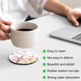 thumbnail image 3 of Pink Easter Coasters Set of 2, Absorbent Coasters for Drinks, Spring Watercolor Tulip Flower Plant Plaid Coaster for Desk Coffee Table Protection, Home Decor House Warming Gifts 4", 3 of 8