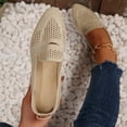 thumbnail image 2 of Women's Pointed Toe Penny Loafers Dressy Ballet Flats Knit Mesh Slip-on Shoes Comfortable Lightweight Beige 5, 2 of 9