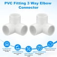 thumbnail image 2 of Uxcell Paquete de 4 Conector de Codo de 3 Vías de PVC de 1/2 Pulgada, Accesorios de PVC Sch40 de 3 Vías para Construcción de Muebles Invernadero/Almacén [Blanco], 2 of 7