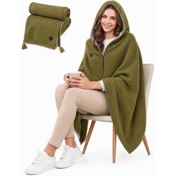 2027 New Heated Shawl Wraps for Women, USB Wearable Blanket | Portable USB Heated Blanket Shawl & Fast Heating, Home Outdoor Office Use