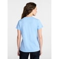 thumbnail image 3 of Time and Tru Women's Slub V Neck Tee with Short Sleeves, Sizes XS-XXXL, 3 of 5