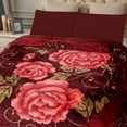 thumbnail image 2 of JML Soft Plush Fleece Blanket for Bed Queen 75"x87" 5lb,2 Ply Raschel Blanket Virgin mary/Burgundy Floral, 2 of 6