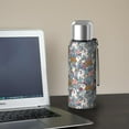 thumbnail image 5 of 20 Oz Bulldog Dog and Flower Florals Coffee Tumbler Double Wall Insulated Stainless Steel Water Bottle | Metal Reusable Thermoses Flask with Cup Cap | Leak & Sweat Proof with Anti-Dust Lid, 5 of 7