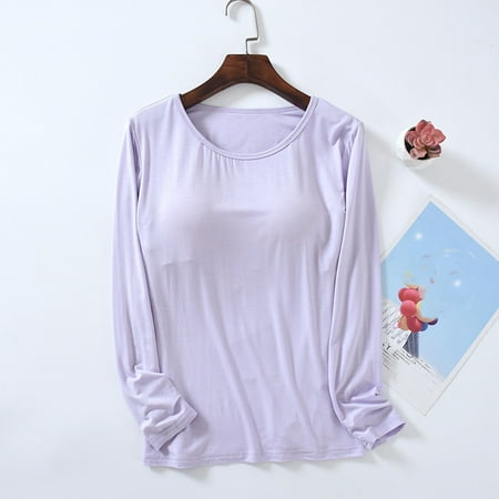 

EKOUSN Lingerie for women Women s Solid Color Chest Pad Cup One Yoga Bottom Shirt Women s UnderwearTop