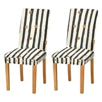 Yayeee 2 Pack Dining Chair Covers Stretch Parson Chairs Slipcovers Seat Protector, Black Abstract Stripes