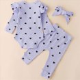 thumbnail image 4 of Gibobby Toddler Infant Baby Girl Clothes 12 24 Months 2T 3T 4T Long Sleeve Letter Romper Hooded Pants Outfits Set(3-6 Months,Light Purple), 4 of 6