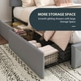thumbnail image 5 of Einfach Full Fabirc Platform Bed with 4 Big Storage Drawers, Diamond Button Tufted Adjustable Headboard, Light Grey, 5 of 9