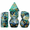 Teal, variant on Polyhedral RPG Dice Set Pink Blue Foil Resin DND White Numbers 7-Piece