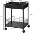 thumbnail image 2 of Table d'Appoint Rétro Industrielle avec Roulettes - Plateau de Service Amovible et Grand Rangement pour Canapé, Cuisine, Salon et Chambre (Noir), 2 of 8