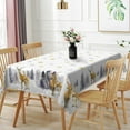 thumbnail image 3 of Nanqianyi Christmas Tablecloth 60 x 84 Inch Rectangular, Golden Elk Grey XMAS Tree Winter Snowflake Washable Table Cloth for Kitchen Dinner Home Decor, 3 of 12