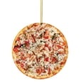 thumbnail image 4 of WUSUOWEI Pizza Ornaments for Christmas Tree Hanging Acrylic Ornament Xmas Decorations Gifts for FoodLovers, Women, Men Round Ornament Holiday Home Decor 5/4/3/2/1PCS, 4 of 8