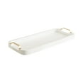 thumbnail image 5 of Kate and Laurel Farson Modern Decorative Wood Rectangle Tray with Handles, 10 x 24, White and Gold, Transitional Rectangular Tray for Use as Entryway Tray Decor or Ottoman Serving Tray, 5 of 9