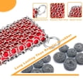thumbnail image 5 of Cast Iron Scrubber Cleaners, Skillet Chainmail Scrubber for Cast Iron Pan, Metal Scrubber Cast Iron Skillet Cleaner for Wok, frying pans, Dutch Oven Cleaning Scrubber, Red, 5 of 8