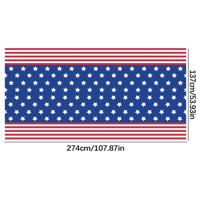 Mantel de plástico con bandera estadounidense para el 4 de julio, ideal para decorar el Día de la Independencia y fiestas navideñas.