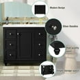 thumbnail image 3 of Contemporary Black Bathroom Vanity Cabinet with 4 Drawers & 1 Cabinet Door, Multipurpose Storage, Resin Integrated Sink, Adjustable Shelves, Solid Wood Frame with MDF, Faucet Not Include, Black, 3 of 9