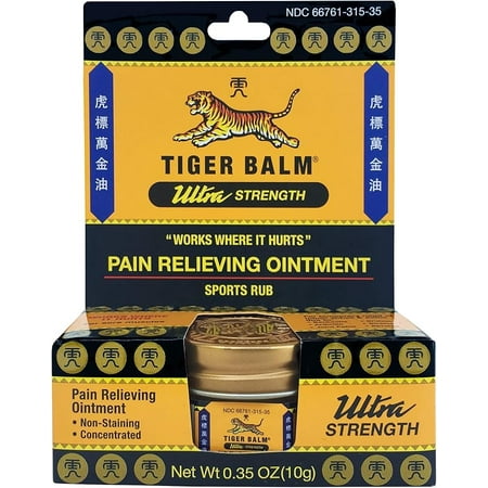 Tiger Balm Pain Relieving Ultra Strength, 10g – Soothing Ointment – Ultra Strength Muscle Rub – Tiger Balm Ointment – Non-Staining Sports Muscle Rub