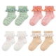 thumbnail image 1 of Laklulu Calcetines para bebés y niños, calcetines con borde peplum para niños pequeños, calcetines de punto para niños, bonitos calcetines de malla de verano de algodón, 1 of 5