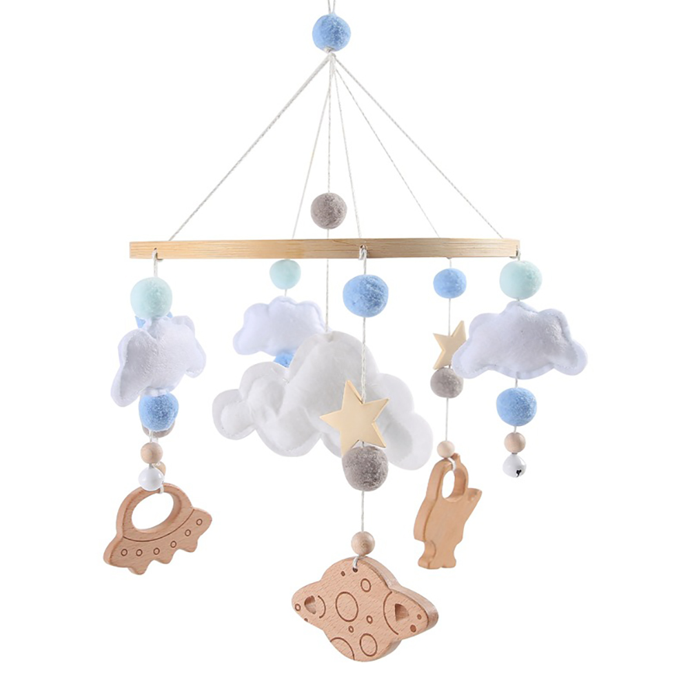 Baby Crib Bell Mobile – Wooden Star Sky Hanging Rattle Toy for Newborns, Infant Sleep Soothing & Sensory Development
