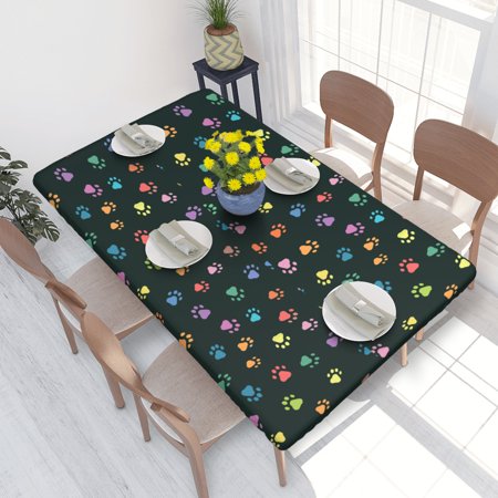 

Home Deluxe Tablecloth Color Animal Prints Waterproof Elastic Rim Edged Table Cover- For Christmas Parties And Picnics 4ft