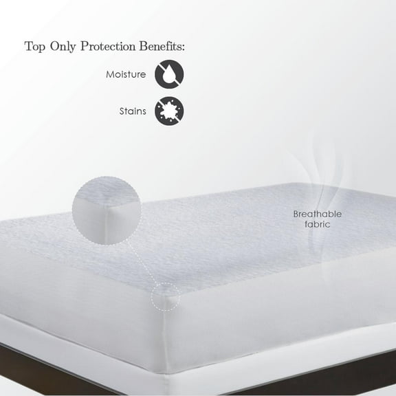 PureCare StainGuard Cotton Terry 1-Sided Mattress Protector Twin, White