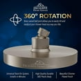 thumbnail image 5 of Exclusive Home Goods High Pressure Rainfall Shower Head with 360 Degree Rotation, 6" 2.5 GPM Brushed Nickel, 5 of 7