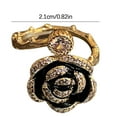 thumbnail image 3 of Hxlamzoo Elegant Black Camellia Flower Ring for Women, Floral Statement Ring, Open Wrap Finger Ring, Mother's Day Gifts, 3 of 9