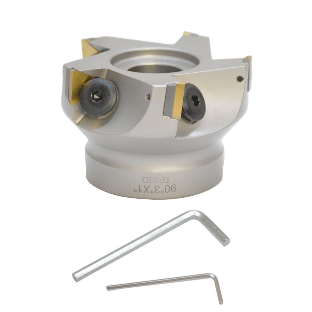 ProlineMax 3'' x 1'' 90 Degree Indexable Face Mill Cutter Carbide Shims Use TPG Inserts CNC