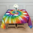 thumbnail image 3 of Colorful Rainbow Tie Dye Spiral Pattern Square Tablecloth,Waterproof Square Table Cover,Wipeable Spillproof Washable Table Cover for Home Kitchen Party Decor 52"x52"(132x132cm), 3 of 6