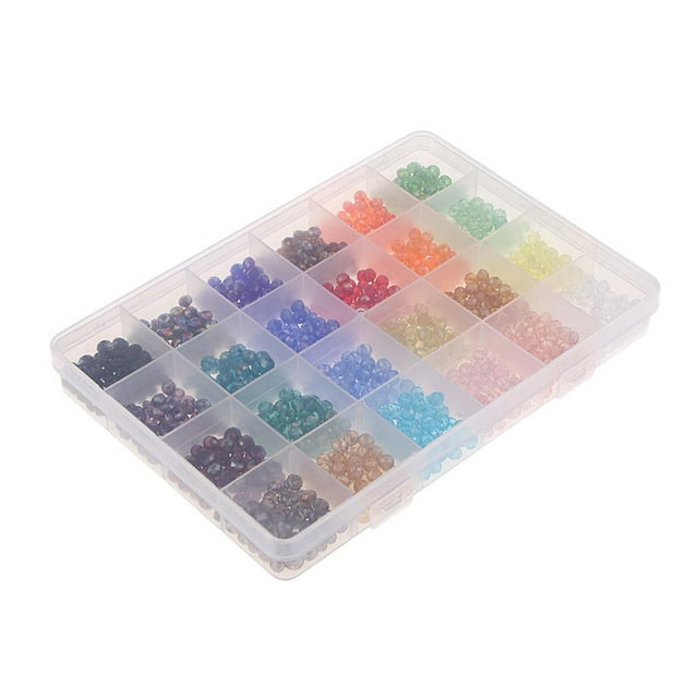 1200pcs Glass Beads - 6mm Crystal Faceted Beads Jewelry Making Supply For DIY