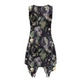 thumbnail image 5 of HELLHERO Summer Sleeveless Dress, Floral Print Side Pockets Asymmetric Hem Midi Dress, Irregular Hem Round Neck Sundress for Holiday Vacation, 5 of 8
