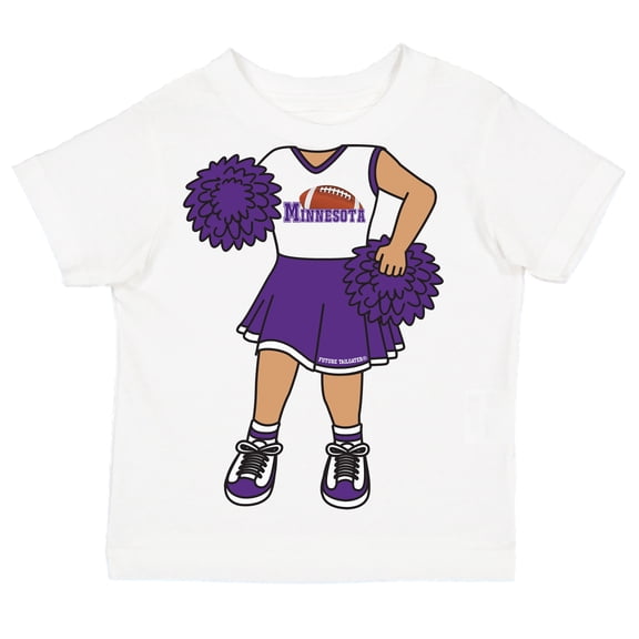 Future Tailgater Heads Up! Cheerleader Infant Toddler Youth T-Shirt for Minnesota Fans