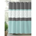 thumbnail image 2 of Shower Curtain Teal Gray Geometric Bathroom Curtains with Hooks, Waterproof Fabric Stitching Morocco Pattern Bath Shower Curtains Set for Bathroom Bathtubs Decor 36x72 Inch, 2 of 8