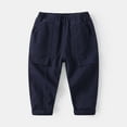 thumbnail image 2 of Bmisegm Boys Pants Boy Cargo Loose Fit Casual Long Trousers with Pockets Straight Leg Joggers Outdoor Play Boys Pants Navy 7-8 Years, 2 of 4