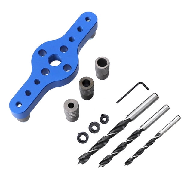 Kenally Plantilla de orificio Vertical de 6/8/10mm, localizador de carpintería, taladro autocentrante de aleación de aluminio, perforador Herramientas manuales y eléctricas Azul Kenally TO008643-02