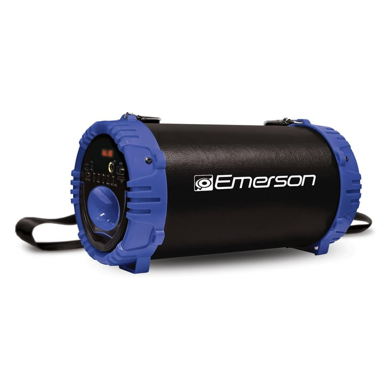 Emerson EAS 3001 Portable Bluetooth Speaker with LED Lighting Carrying Strap Blue