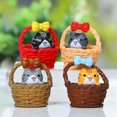thumbnail image 4 of Mini Gatos Adornos Artesanía Micro Paisaje Jardín, Decoraciones Pastel 4 Piezas TUNC Sencillez, 4 of 5