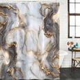 thumbnail image 2 of Marble White Gold Bathroom Shower Curtains with 12 Hooks Polyester Waterproof Shower Curtain for Stalls and Bathtubs Abstract Modern Geometric Printed Decorative Bathroom Privacy Curtain 36x78 Inches, 2 of 8