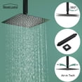 thumbnail image 7 of Boyel Living 10 Inch Matte Black High Pressure Ceiling Mount Spray Patterns Shower System with Handheld Shower Nozzle, 7 of 7