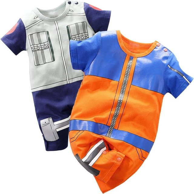 Lot de 2 Barboteuses à Manches Courtes pour Bébé Garçon, Grenouillère pour Tout-Petit à Motif de Dessin Animé