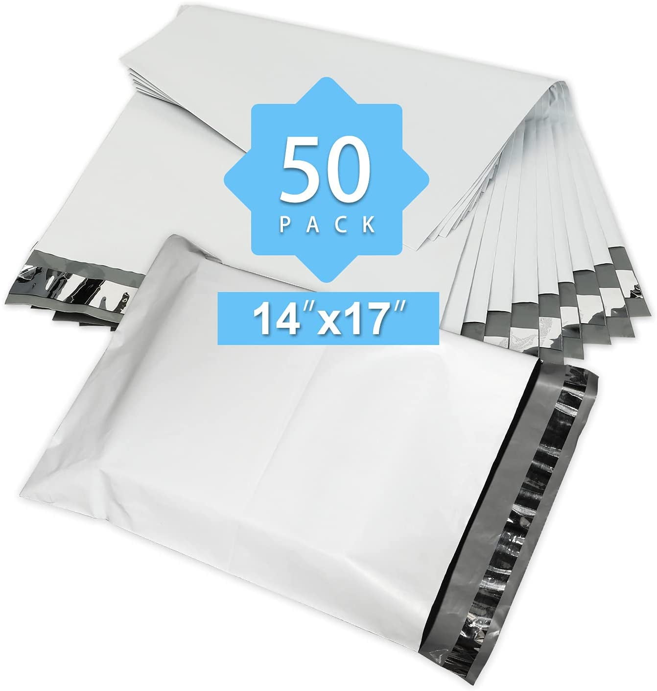 Reliable Mailer 14x17 Inch 50Pcs White Poly Mailers Bulk Envelopes