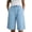 Blue, variant on Long Shorts for Women Knee Length Linen Bermuda Shorts Baggy Casual High Waist Drawstring Wide Leg Beach Resort Pants