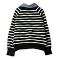 thumbnail image 5 of Karight Womens Striped Cable Knit Sweater Fall Long Sleeve Crew Neck Pullover Tops Winter Fashion Clothes Winter Outfits, 5 of 8