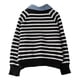 thumbnail image 5 of HongQid Womens Striped Sweater Shirts Lapel V Neck Long Sleeve Strip Knit Pullover Casual Layer Top Jumper Y2K Shirt, 5 of 8
