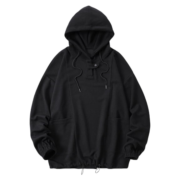 Maoxin Men's Jacket Men's Fashion Solid Color Long Sleeve Hooded Casual Outwear Jackets Jacket Coats , Black , 3XL