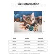 thumbnail image 2 of Throw Blanket for Couch, Playful Cat Super Soft Fuzzy Comfy Warm Throw Blanket, Cuteness Lightweight Cozy Plush Flannel Blanket & Throws for Sofa and Bed All Season, 2 of 5