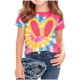 thumbnail image 2 of Auroural Girls Clothes 7-8 Shirts Children'S Short Sleeved Tie-Dye Easter Printed Rabbit Printed T-Shirt Girls Summer Shirts Round Neck Half Sleeved Casual Versatile, 2 of 5