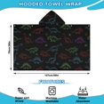 thumbnail image 2 of Neon Outline Dinosaurs Hooded Bath Towel，50"x30" for Ages 3 To 12 Kids, Quick Dry Lightweight Soft Microfiber Hood Beach Towel Cover Up for Kids, 2 of 7