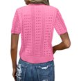 thumbnail image 5 of Sewkxo Short Sleeve Summer Cardigan Sweaters for Women 2026 Lightweight Shrug Crochet Beach Cover Ups,Hot Pink XL, 5 of 8