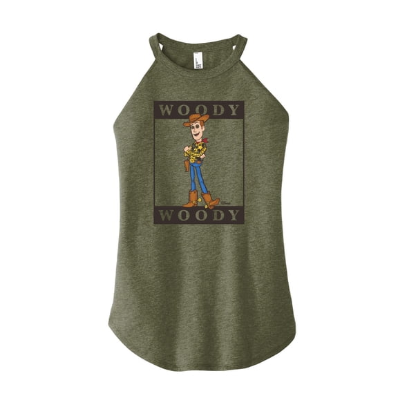 Toy Story 4 - Type Block Woody - Juniors High Neck Tank Top